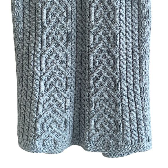 KILRONAN KNITWEAR Sz S Merino Wool Cable Knit Longline Vest Sleeveless Cardigan - Picture 9 of 10